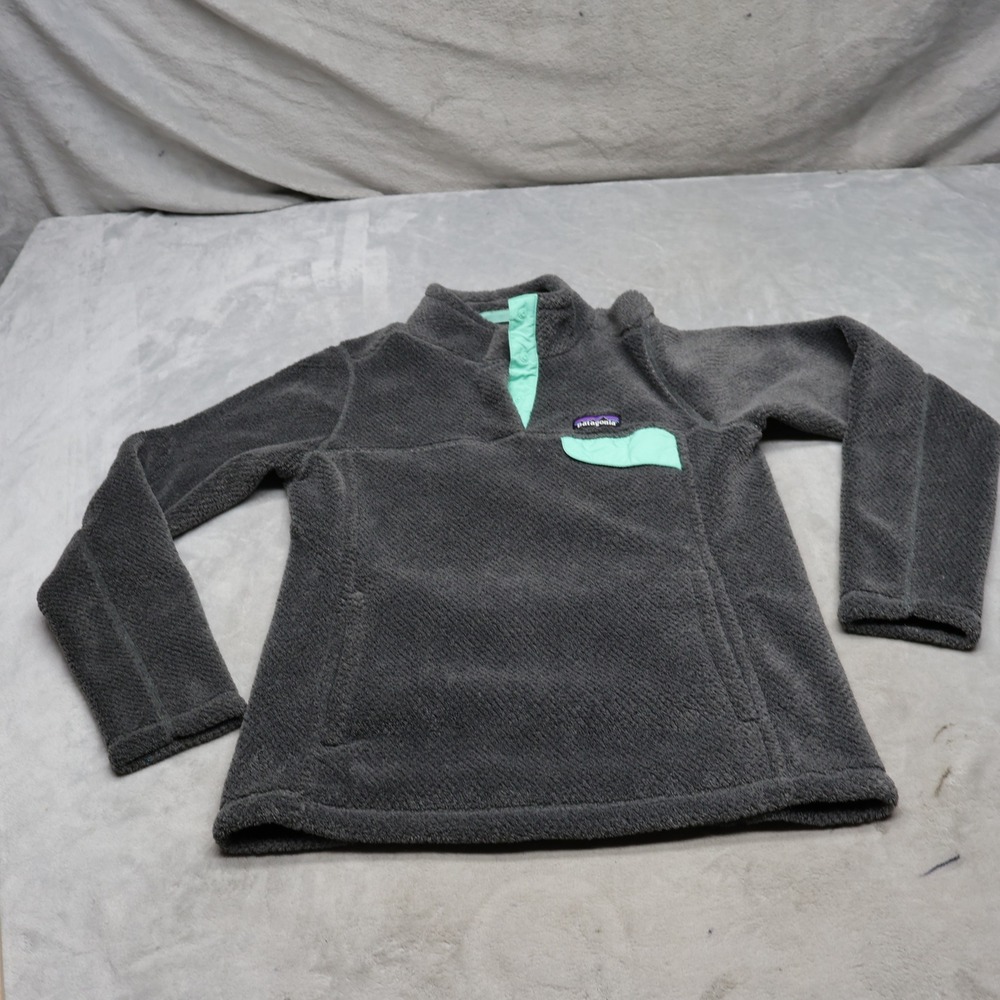 Patagonia Sweater‎ Women Medium Grey Re-tool Snap-T Fleece  Polartec Pullover